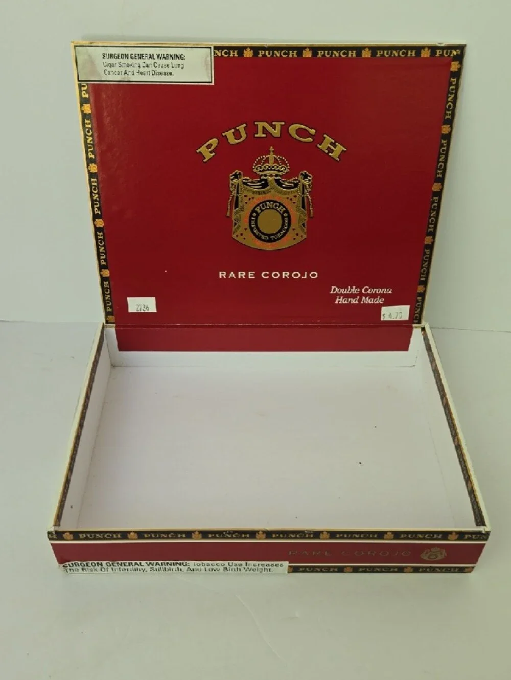 Vintage Punch Rare Corojo Red Empty Cigar Craft Box